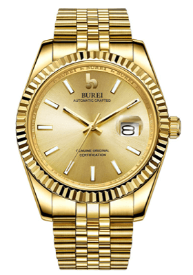 automatic watch with fluted bezel